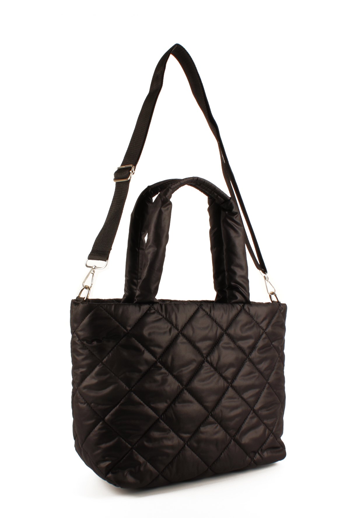 LWE10757-SyhTalhaLuwwe Bag'sKadın Kapitoneli Paraşüt Kumaş Çapraz Askılı Şişme Puf El ve Omuz Çantası (10757)