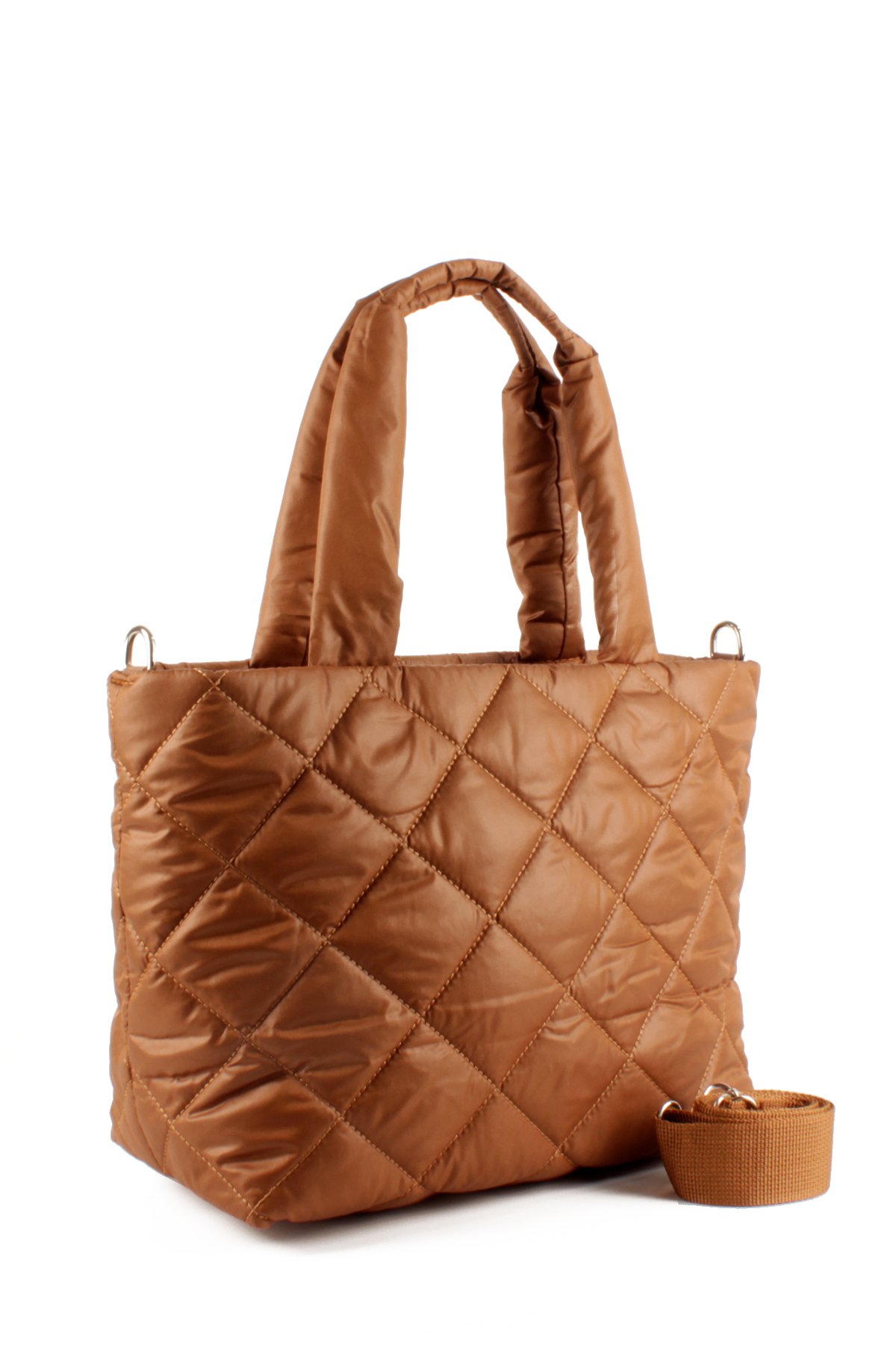 LWE10757-SyhTalhaLuwwe Bag'sKadın Kapitoneli Paraşüt Kumaş Çapraz Askılı Şişme Puf El ve Omuz Çantası (10757)