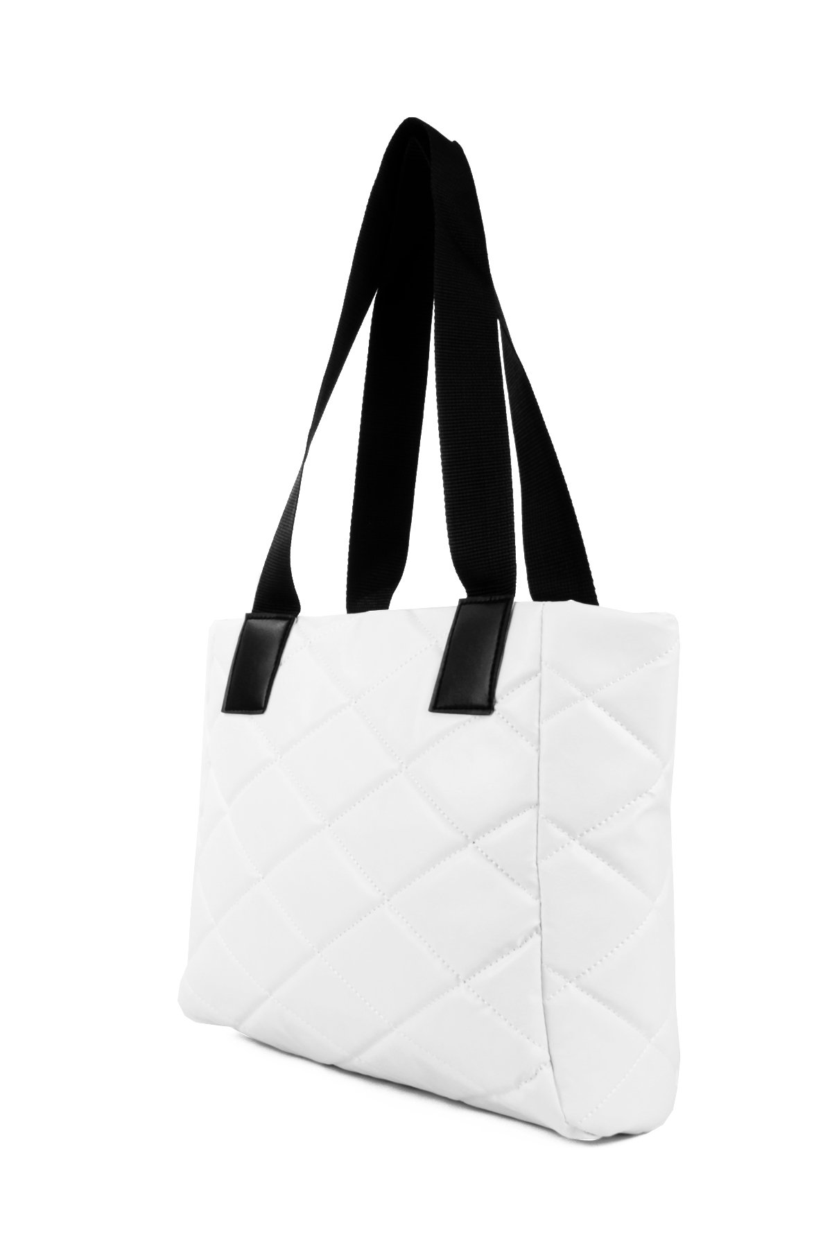 LWE20776-SyhTalhaLuwwe Bag'sKadın Kapitoneli Yazı Detaylı Şişme Tarz Kolon Askılı Tote Omuz Çanta (20776)