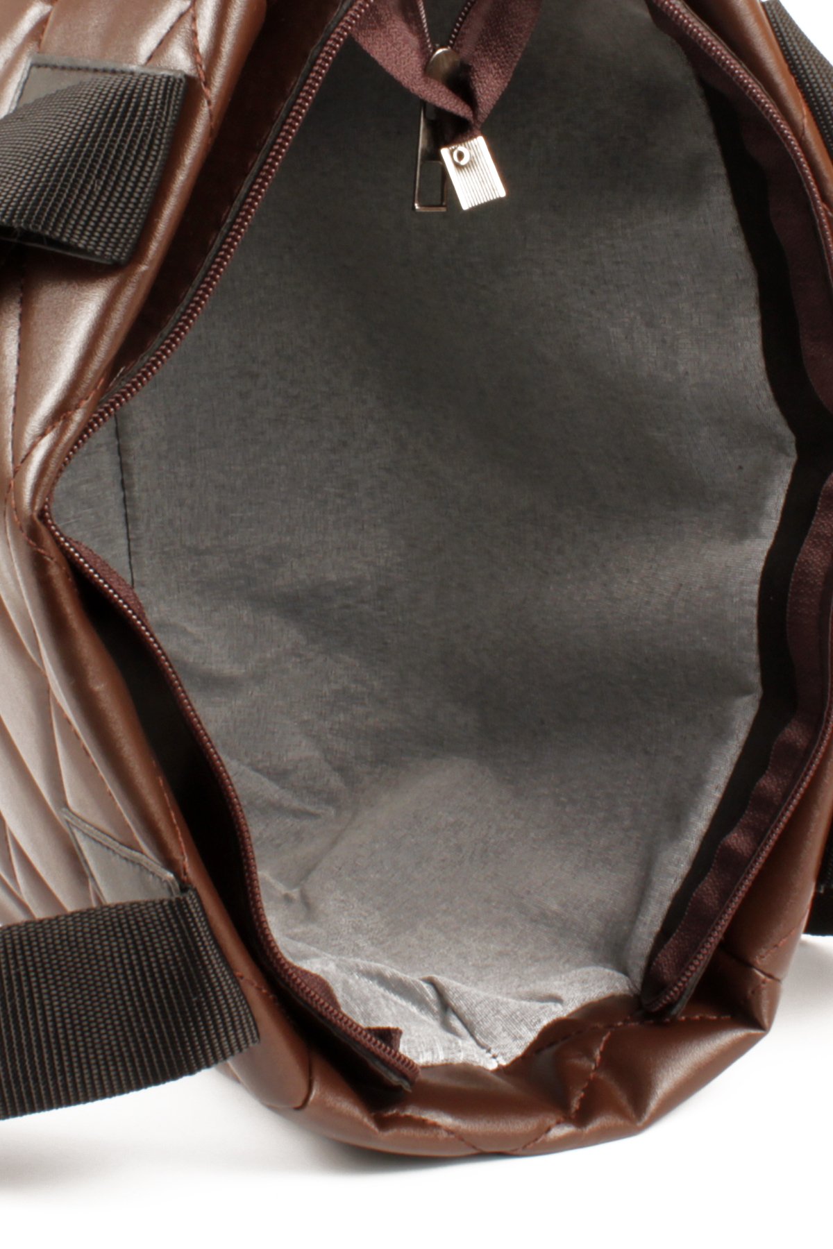 LWE20776-SyhLuwweBagsLuwwe Bag'sKadın Kapitoneli Yazı Detaylı Şişme Tarz Kolon Askılı Tote Omuz Çanta (20776)