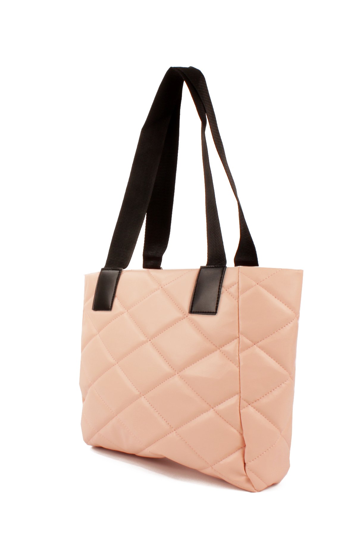 LWE20776-SyhTalhaLuwwe Bag'sKadın Kapitoneli Yazı Detaylı Şişme Tarz Kolon Askılı Tote Omuz Çanta (20776)