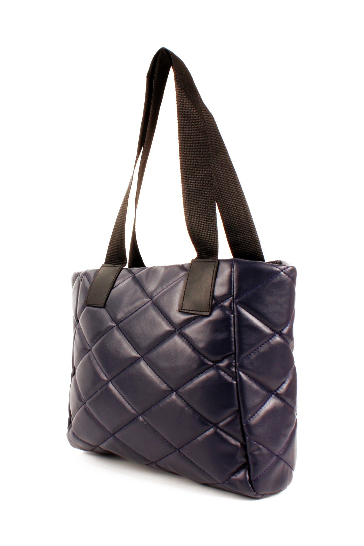 LWE20776-SyhTalhaLuwwe Bag'sKadın Kapitoneli Yazı Detaylı Şişme Tarz Kolon Askılı Tote Omuz Çanta (20776)