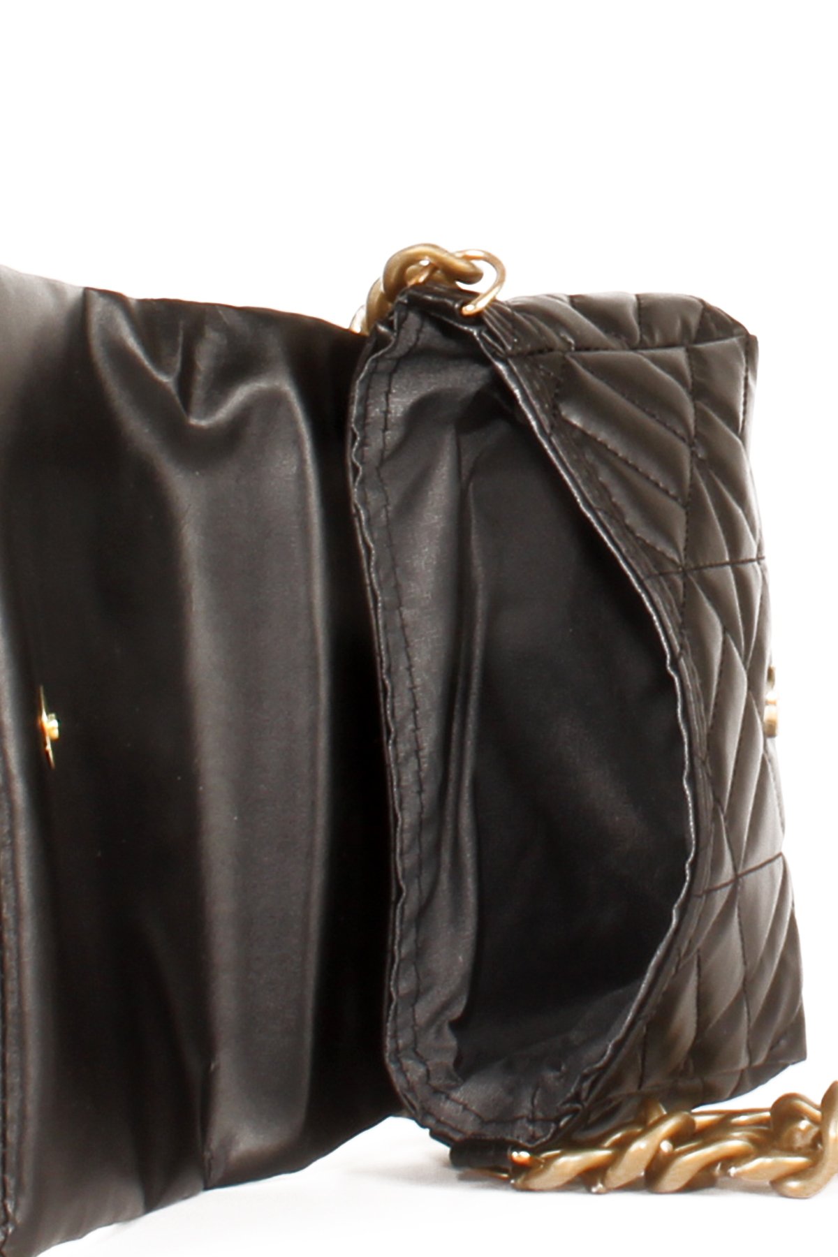 LWE20645-SyhTalhaLuwwe Bag'sKadın Kapitoneli Zincir Askılı Kapaklı Baguette&Omuz Çantası (20645)