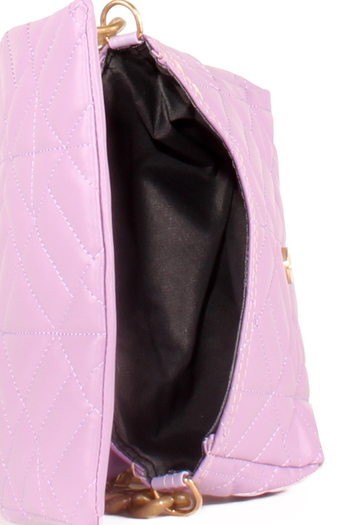 LWE20645-SyhTalhaLuwwe Bag'sKadın Kapitoneli Zincir Askılı Kapaklı Baguette&Omuz Çantası (20645)