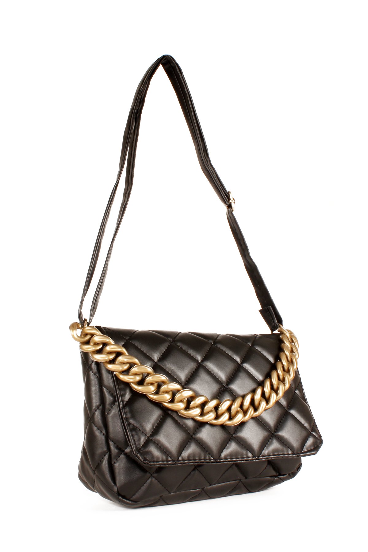 LWE20655-SyhTalhaLuwwe Bag'sKadın Kapitoneli Zincir El Askılı Omuz Askılı Kapaklı El ve Omuz Çantası (20655)