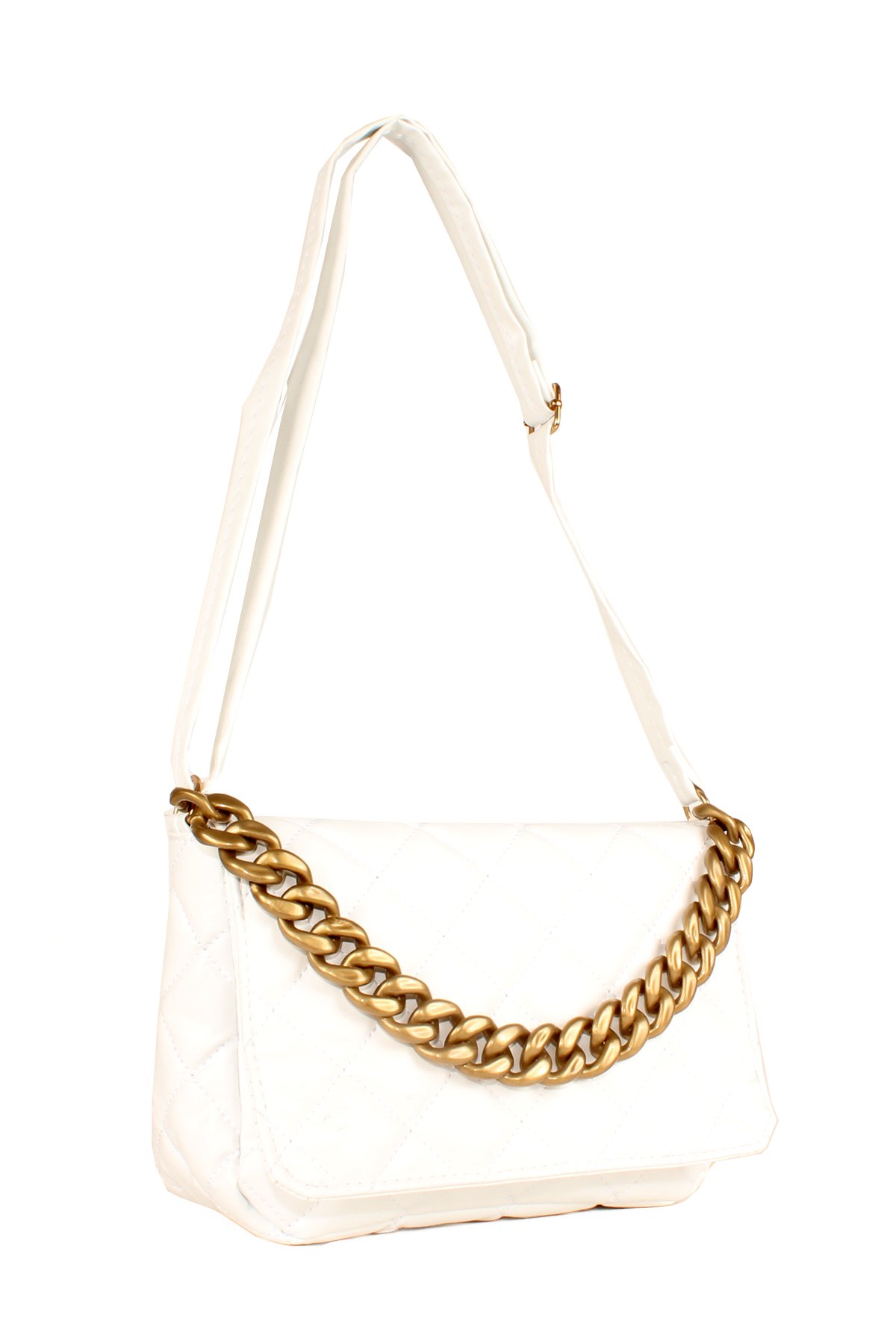 LWE20655-SyhTalhaLuwwe Bag'sKadın Kapitoneli Zincir El Askılı Omuz Askılı Kapaklı El ve Omuz Çantası (20655)