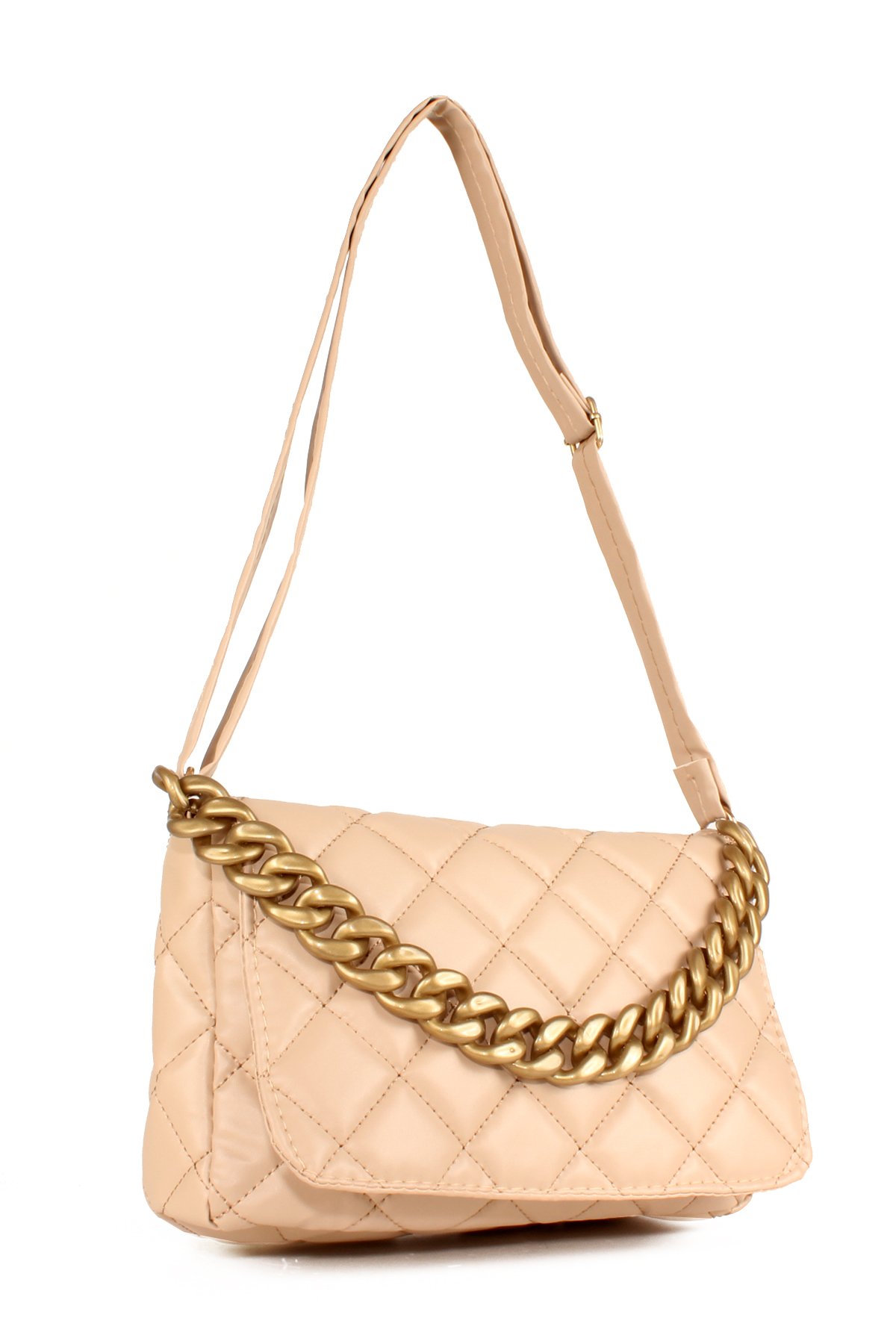 LWE20655-SyhTalhaLuwwe Bag'sKadın Kapitoneli Zincir El Askılı Omuz Askılı Kapaklı El ve Omuz Çantası (20655)