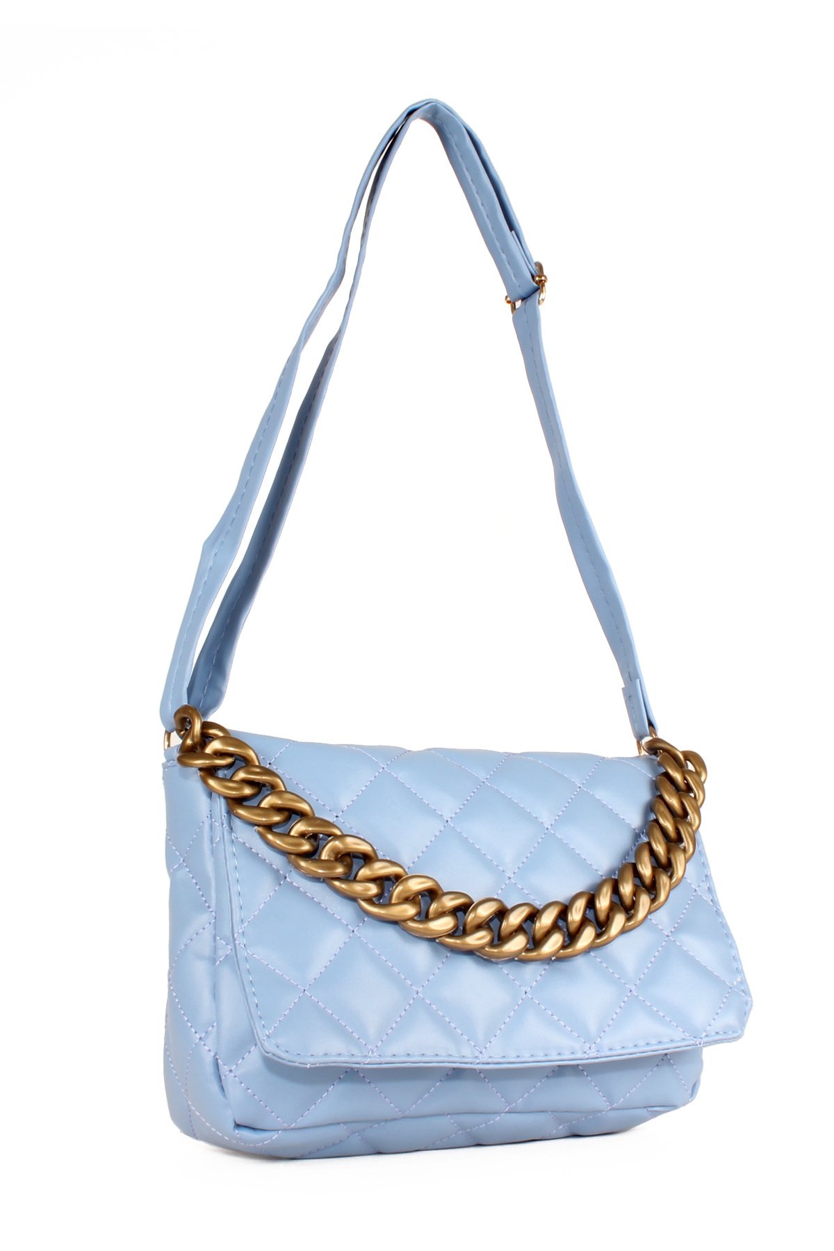 LWE20655-SyhTalhaLuwwe Bag'sKadın Kapitoneli Zincir El Askılı Omuz Askılı Kapaklı El ve Omuz Çantası (20655)