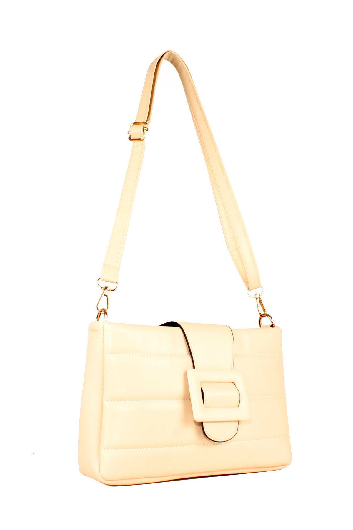 LWE1598-SOsmanlıLuwwe Bag'sKadın Kemer Detaylı Kapitone Omuz Çantası (1598)