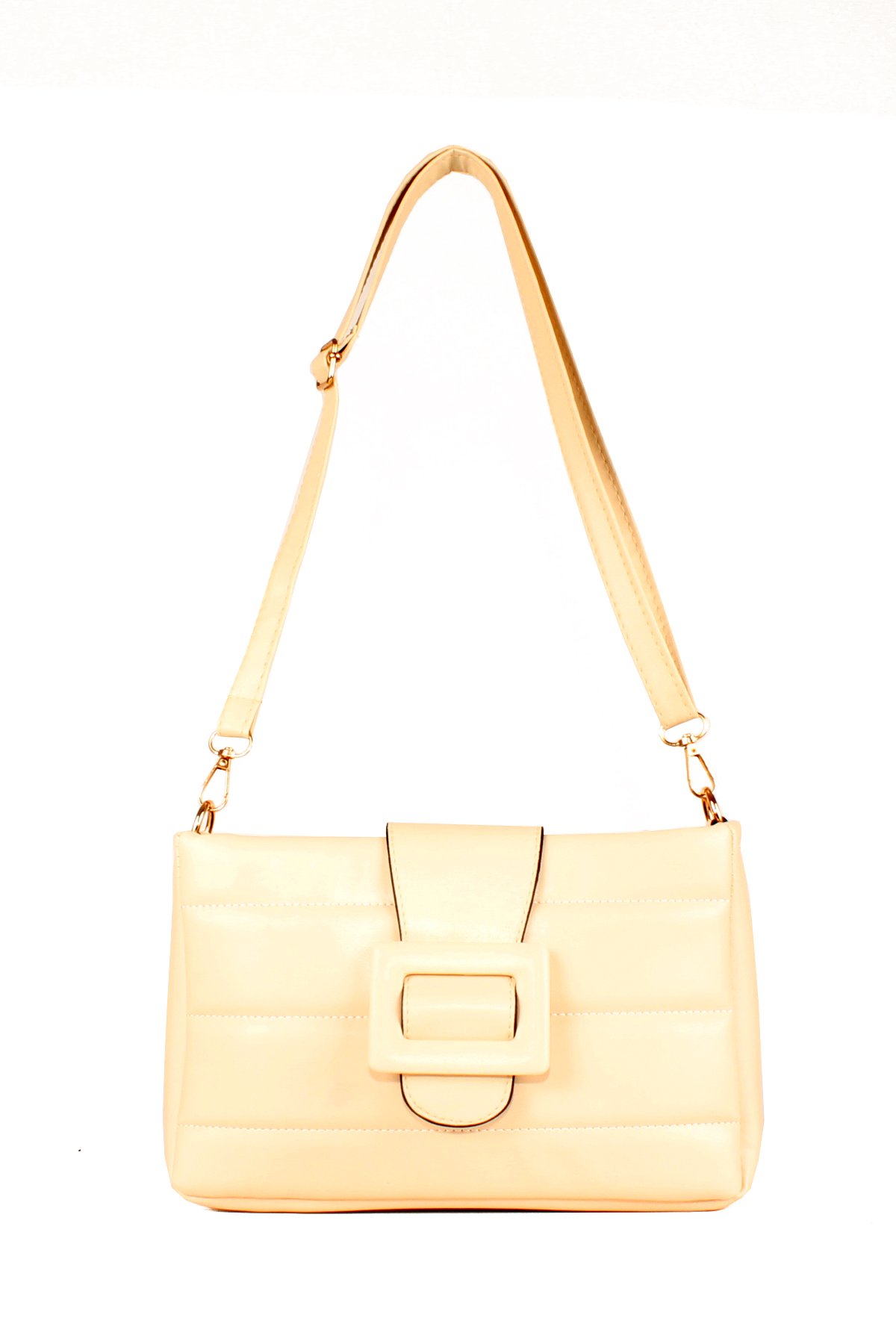 LWE1598-SOsmanlıLuwwe Bag'sKadın Kemer Detaylı Kapitone Omuz Çantası (1598)