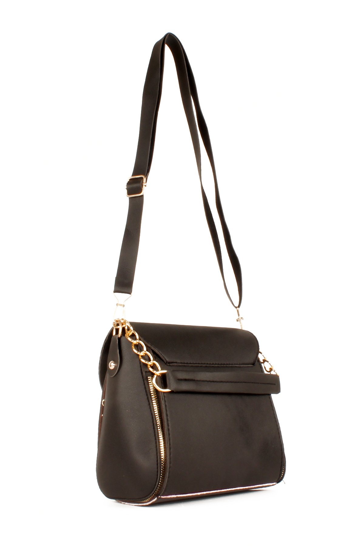 LWE20630-SyhTalhaLuwwe Bag'sKadın Kemer ve Fermuar Detaylı Çift Kapamalı Zincir El Askılı Omuz ve El Çantası (20630)