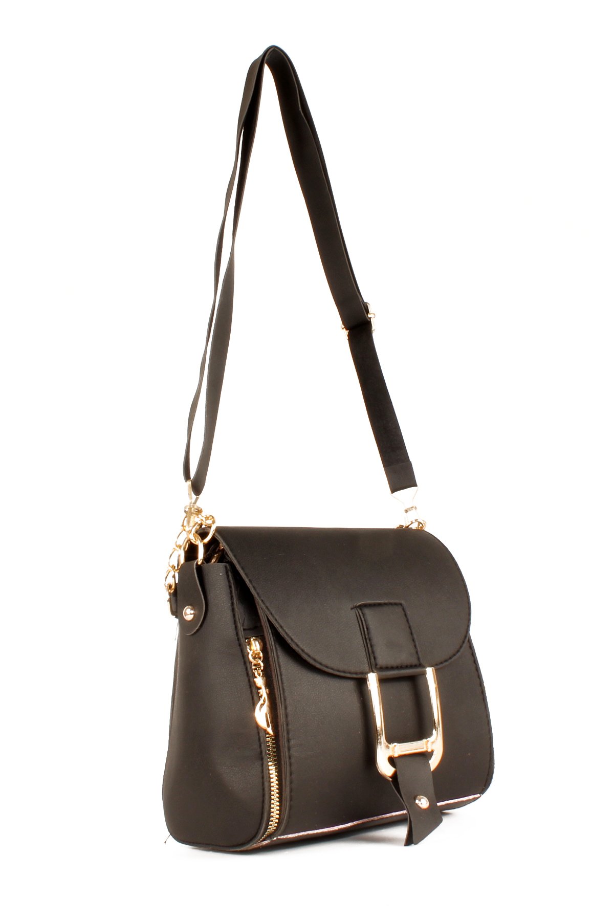 LWE20630-SyhTalhaLuwwe Bag'sKadın Kemer ve Fermuar Detaylı Çift Kapamalı Zincir El Askılı Omuz ve El Çantası (20630)