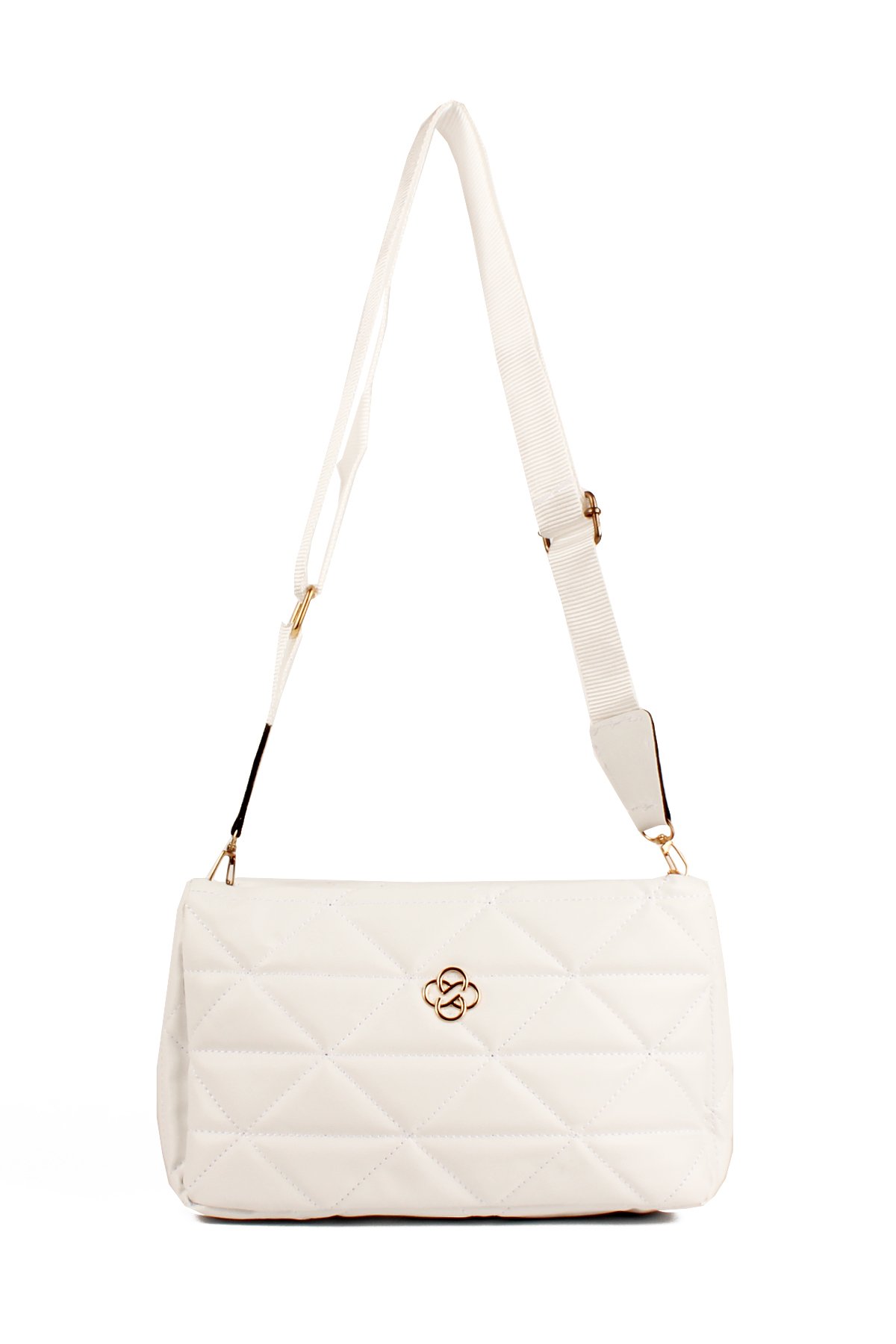 LWE20732-SyhTalhaLuwwe Bag'sKadın Kolon Askılı Kapitoneli Nakışlı Yonca Detaylı Omuz Çantası (20732)