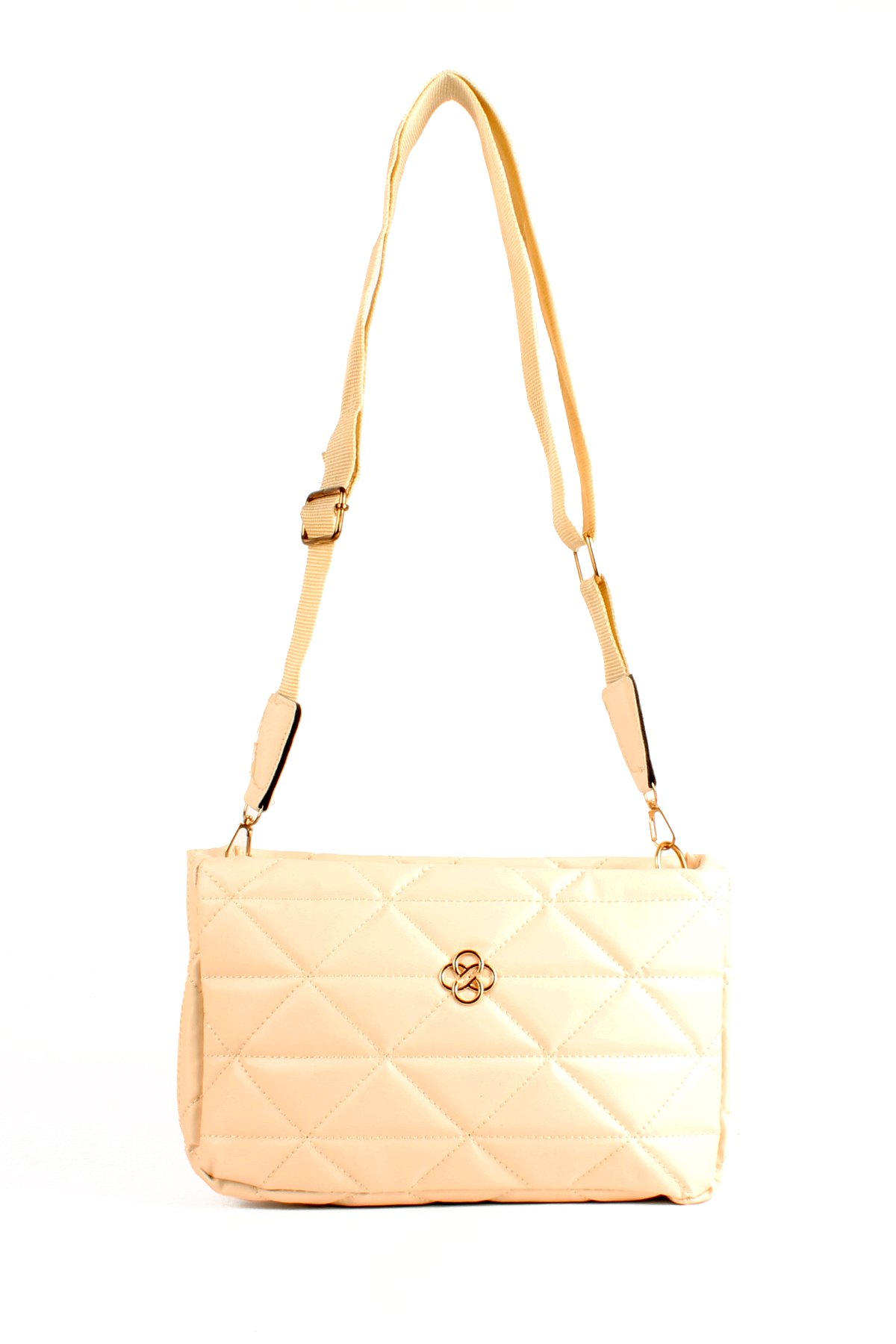 LWE20732-SyhTalhaLuwwe Bag'sKadın Kolon Askılı Kapitoneli Nakışlı Yonca Detaylı Omuz Çantası (20732)