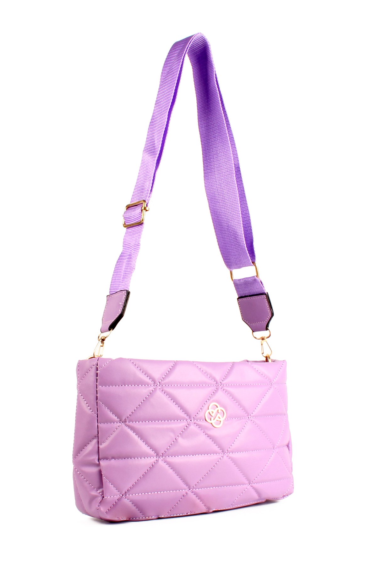 LWE20732-SyhTalhaLuwwe Bag'sKadın Kolon Askılı Kapitoneli Nakışlı Yonca Detaylı Omuz Çantası (20732)