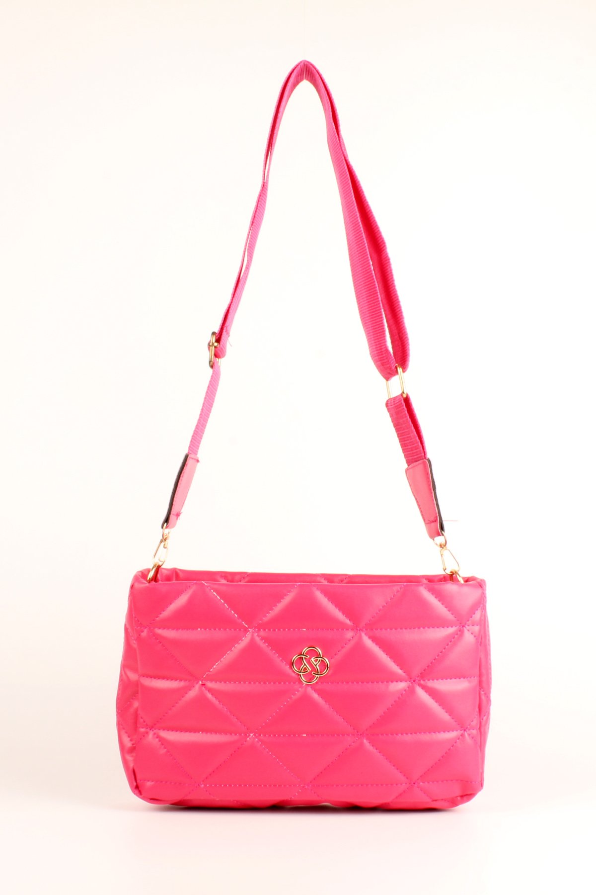 LWE20732-SyhTalhaLuwwe Bag'sKadın Kolon Askılı Kapitoneli Nakışlı Yonca Detaylı Omuz Çantası (20732)