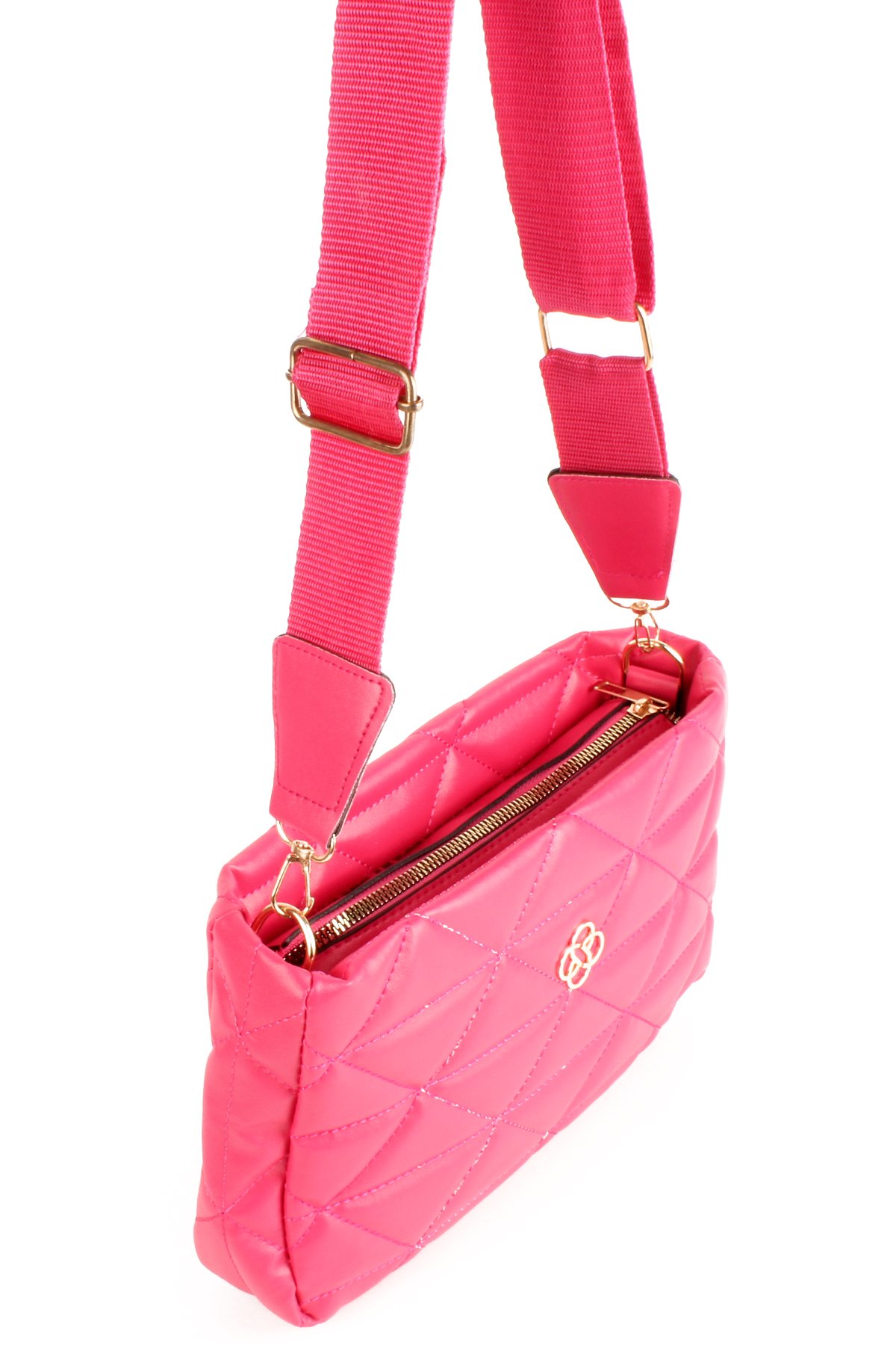 LWE20732-SyhTalhaLuwwe Bag'sKadın Kolon Askılı Kapitoneli Nakışlı Yonca Detaylı Omuz Çantası (20732)