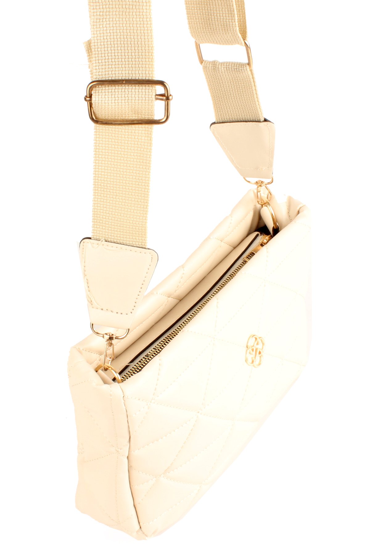 LWE20732-SyhTalhaLuwwe Bag'sKadın Kolon Askılı Kapitoneli Nakışlı Yonca Detaylı Omuz Çantası (20732)