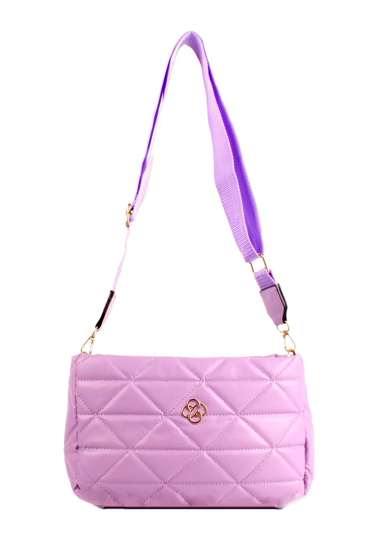 LWE20732-SyhTalhaLuwwe Bag'sKadın Kolon Askılı Kapitoneli Nakışlı Yonca Detaylı Omuz Çantası (20732)