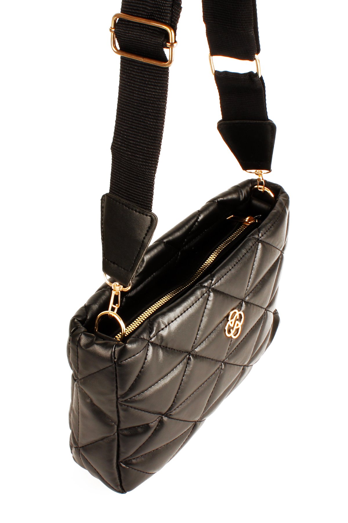 LWE20732-SyhTalhaLuwwe Bag'sKadın Kolon Askılı Kapitoneli Nakışlı Yonca Detaylı Omuz Çantası (20732)