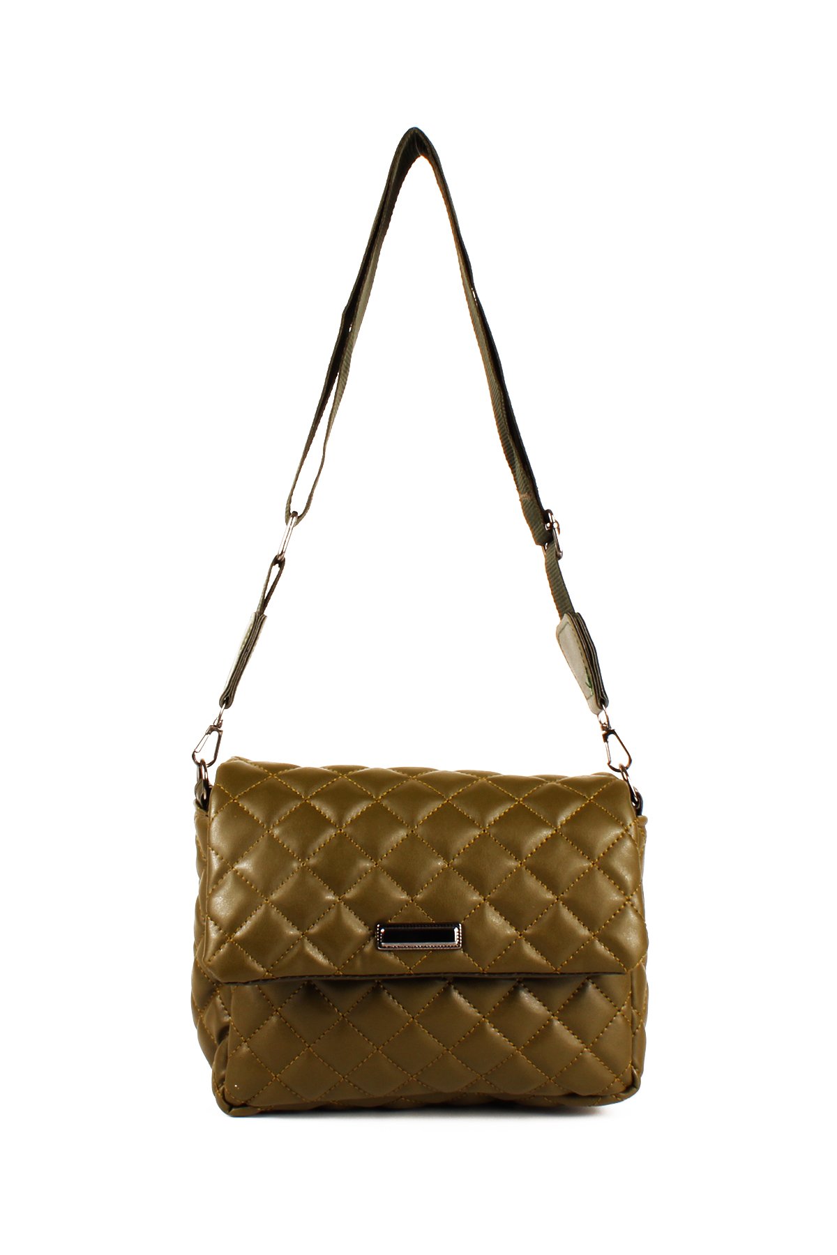 LWE20736-SyhTalhaLuwwe Bag'sKadın Kolon Askılı Kapitoneli Özel Nakışlı Kapaklı Omuz Çantası (20736)