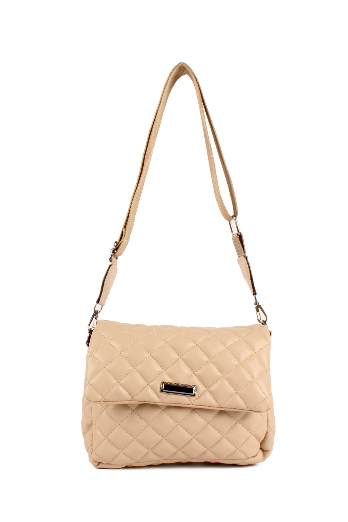 LWE20736-SyhTalhaLuwwe Bag'sKadın Kolon Askılı Kapitoneli Özel Nakışlı Kapaklı Omuz Çantası (20736)