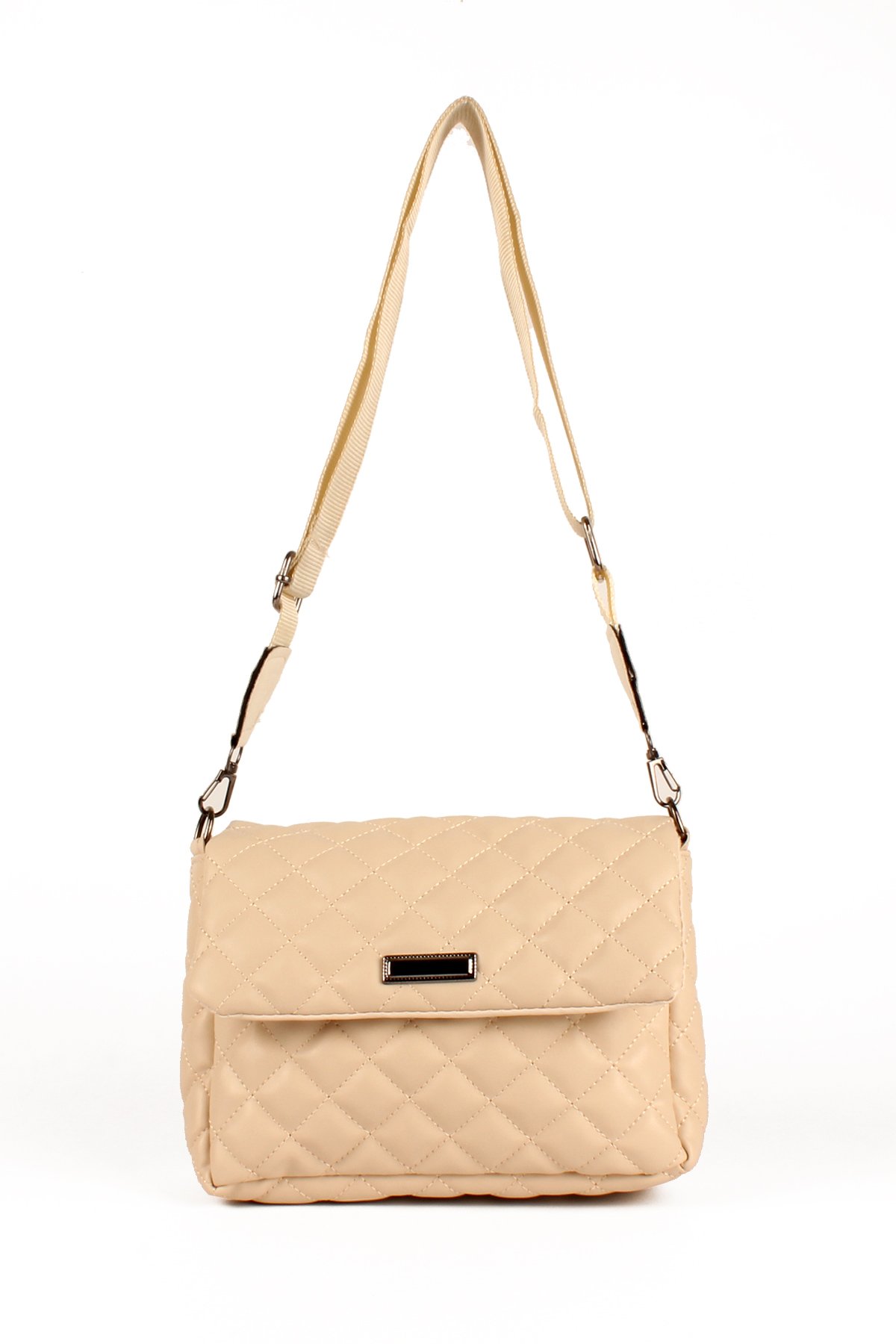 LWE20736-SyhTalhaLuwwe Bag'sKadın Kolon Askılı Kapitoneli Özel Nakışlı Kapaklı Omuz Çantası (20736)