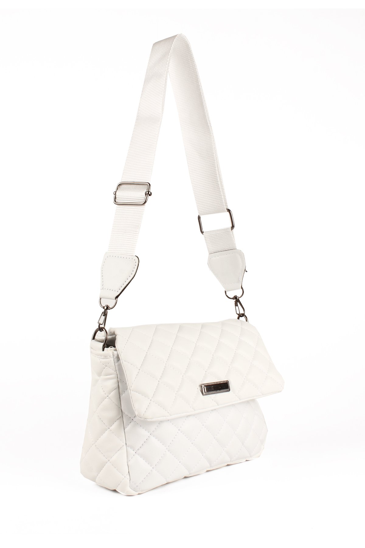 LWE20736-SyhTalhaLuwwe Bag'sKadın Kolon Askılı Kapitoneli Özel Nakışlı Kapaklı Omuz Çantası (20736)