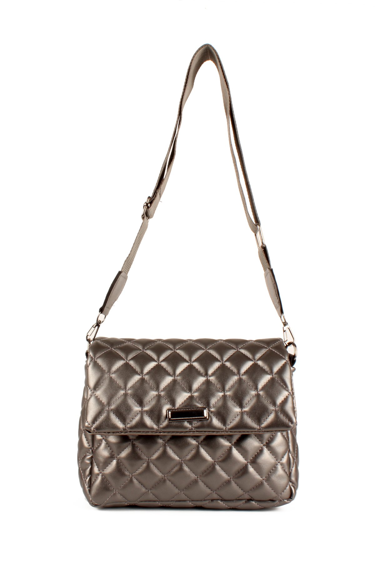 LWE20736-SyhTalhaLuwwe Bag'sKadın Kolon Askılı Kapitoneli Özel Nakışlı Kapaklı Omuz Çantası (20736)