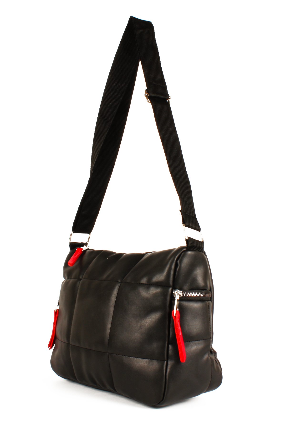 LWE1733-SyhTalhaLuwwe Bag'sKadın Kolon Askılı Yan Cepli Kapitoneli Nakışlı Orta Boy Omuz Çantası (1733)