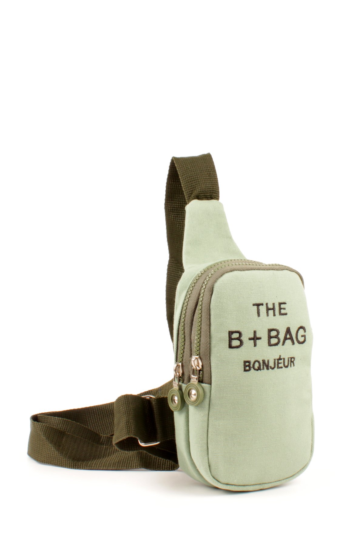 LWE20769-SyhTalhaLuwwe Bag'sKadın Krinkıl Kumaş İki Bölmeli Telefonluk Boy Çapraz Kolon Askılı Sırt ve Göğüs Çantası (20769)