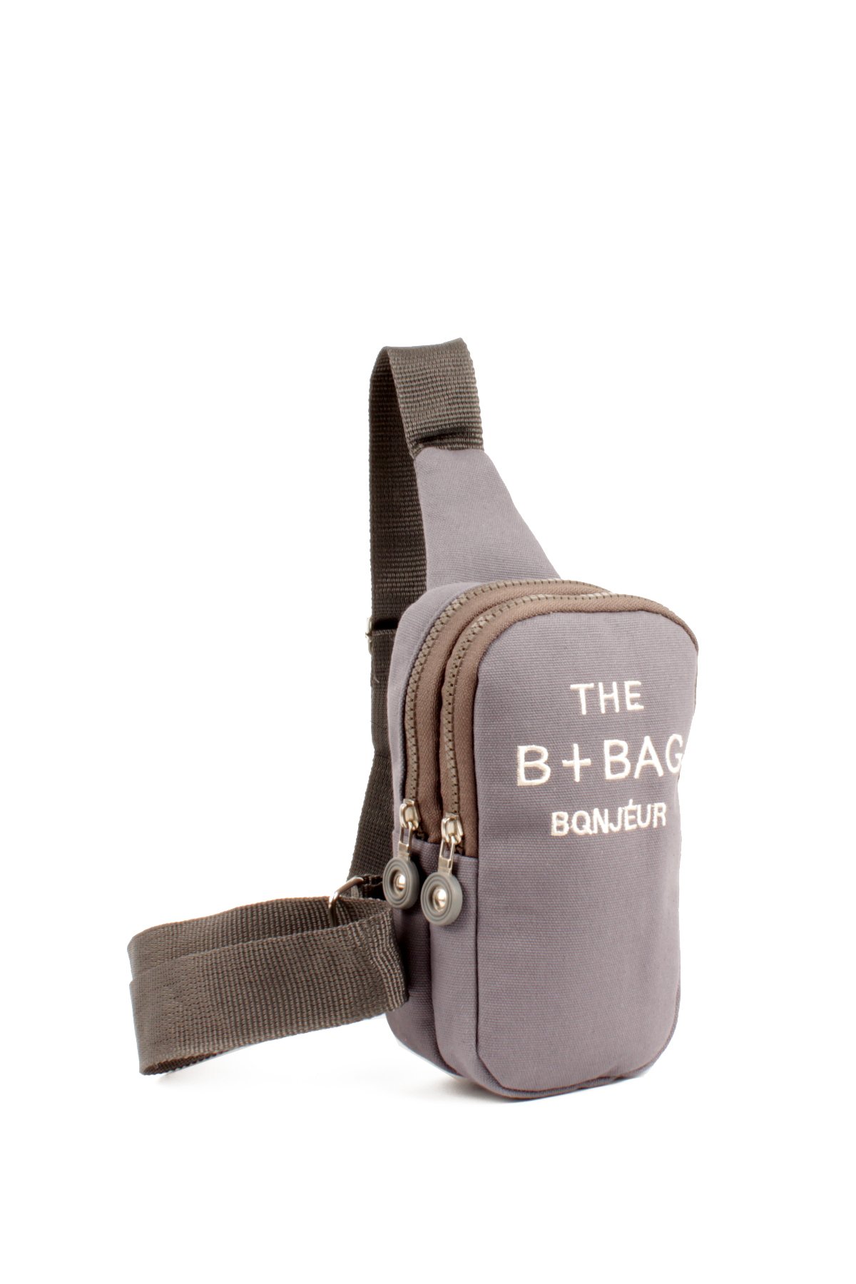 LWE20769-SyhTalhaLuwwe Bag'sKadın Krinkıl Kumaş İki Bölmeli Telefonluk Boy Çapraz Kolon Askılı Sırt ve Göğüs Çantası (20769)