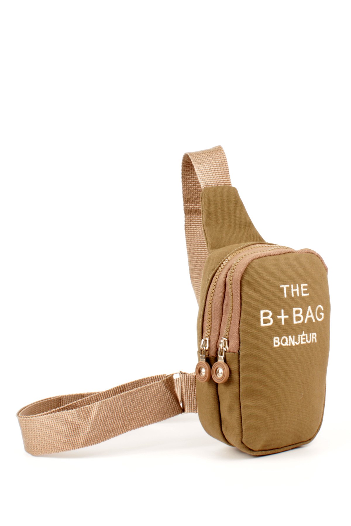 LWE20769-SyhTalhaLuwwe Bag'sKadın Krinkıl Kumaş İki Bölmeli Telefonluk Boy Çapraz Kolon Askılı Sırt ve Göğüs Çantası (20769)