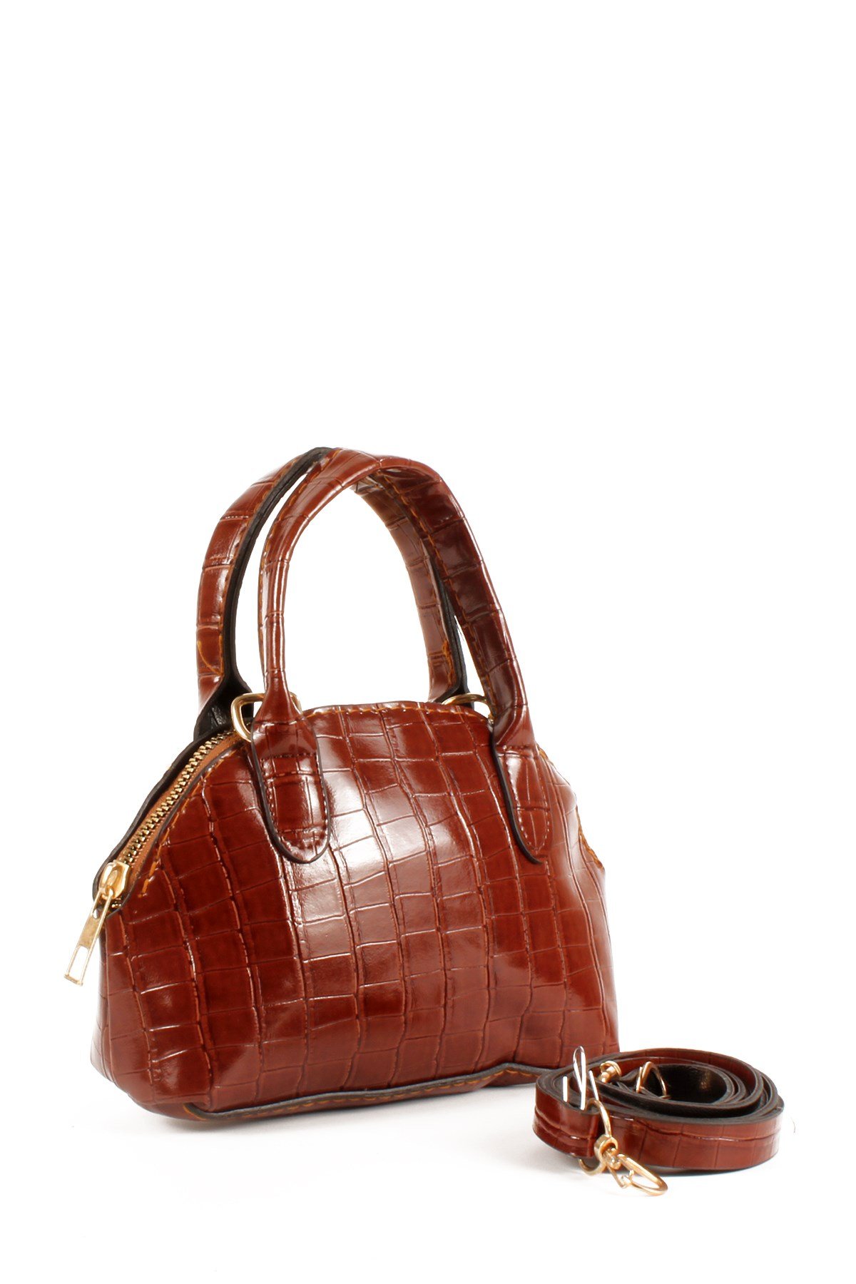 LWE20695-SyhTalhaLuwwe Bag'sKadın Kroko Deri Görünümlü Uzun Askılı El ve Omuz Çantası (20695)