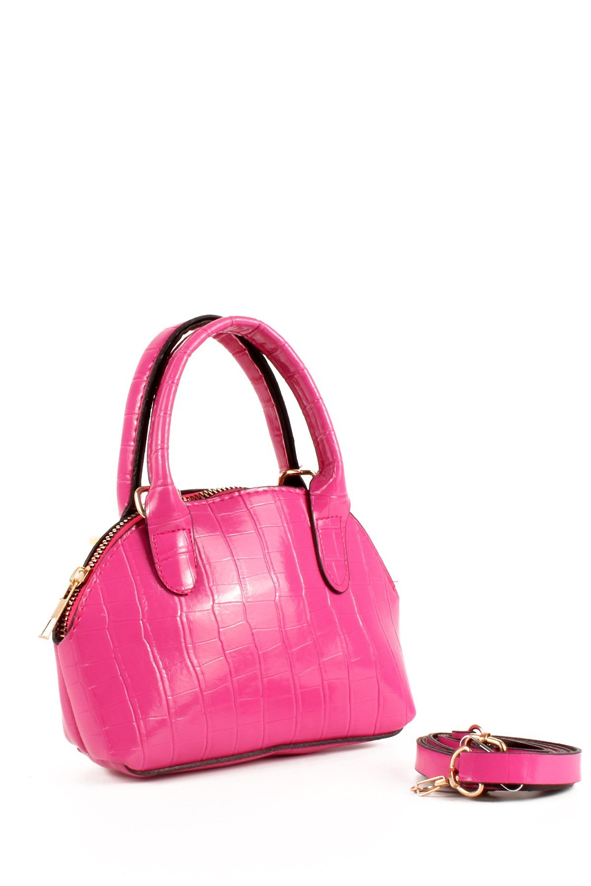 LWE20695-SyhTalhaLuwwe Bag'sKadın Kroko Deri Görünümlü Uzun Askılı El ve Omuz Çantası (20695)