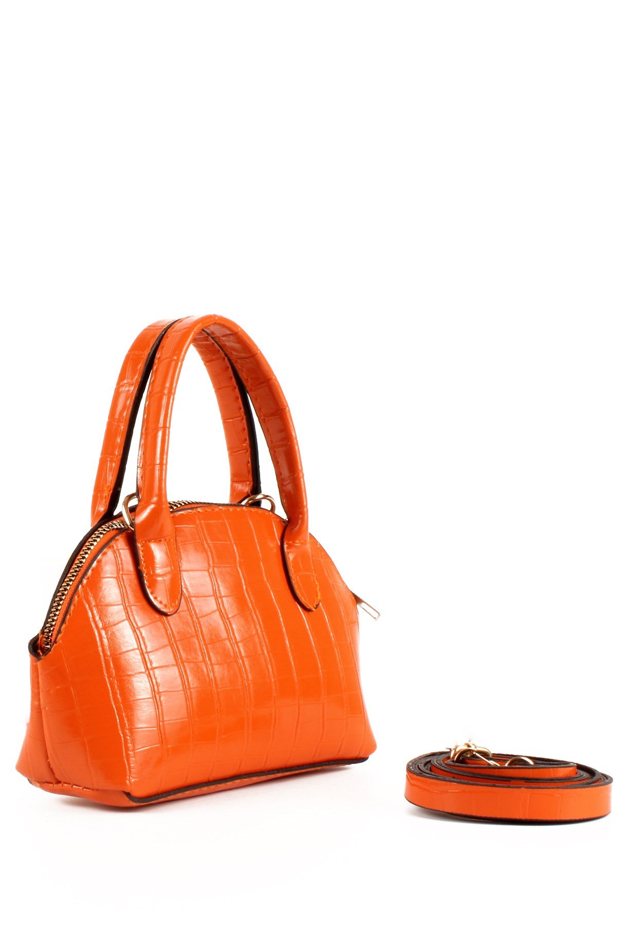 LWE20695-SyhTalhaLuwwe Bag'sKadın Kroko Deri Görünümlü Uzun Askılı El ve Omuz Çantası (20695)