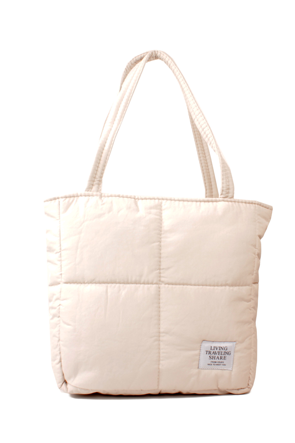 LWE10799-SyhMusabLuwwe Bag'sKadın Maxi Boy Paraşüt Kumaş Kapitoneli Yazı Detaylı Shopper Tarz Kol Ve Omuz Çantası (10799)