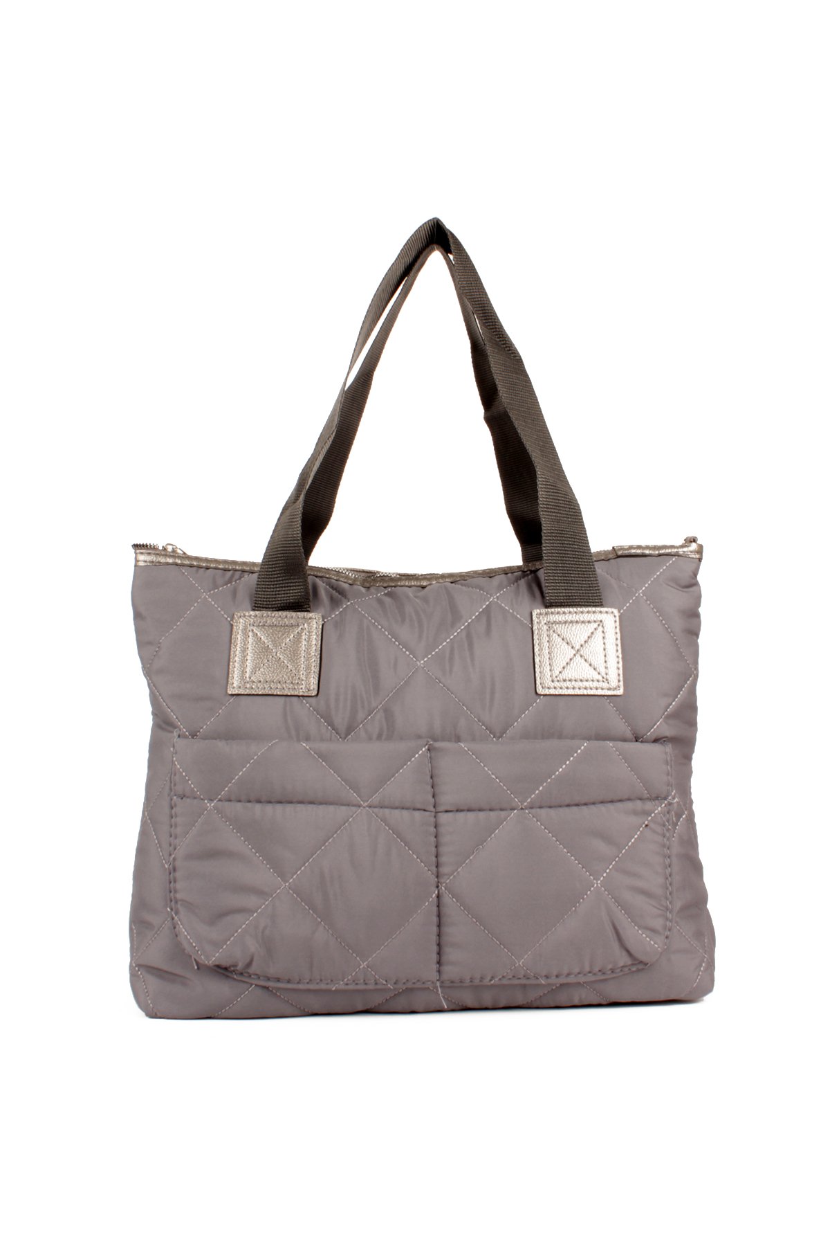 LWE10783-SyhTalhaLuwwe Bag'sKadın Maxi Boy Paraşüt Kumaş Ön Bölmeli Shopper Tarz Kol Ve Omuz Çantası (10783)