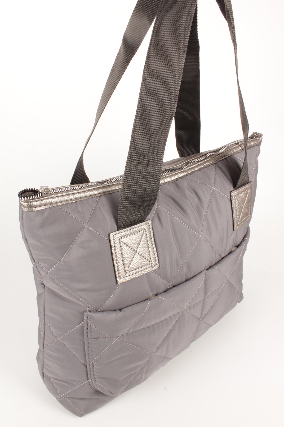 LWE10783-SyhTalhaLuwwe Bag'sKadın Maxi Boy Paraşüt Kumaş Ön Bölmeli Shopper Tarz Kol Ve Omuz Çantası (10783)