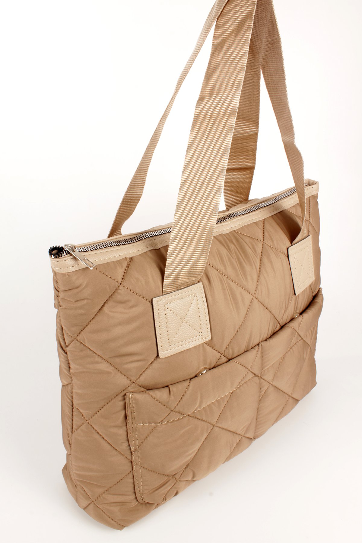 LWE10783-SyhTalhaLuwwe Bag'sKadın Maxi Boy Paraşüt Kumaş Ön Bölmeli Shopper Tarz Kol Ve Omuz Çantası (10783)