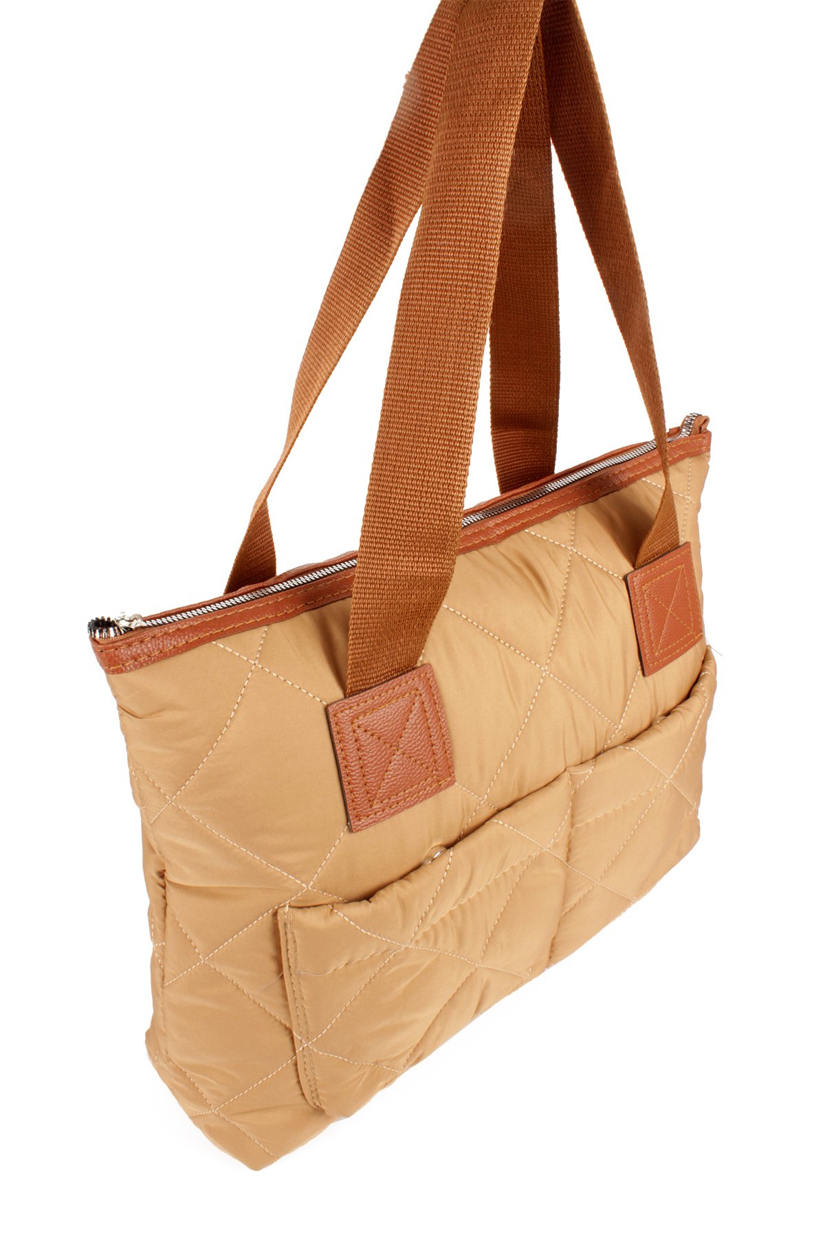 LWE10783-SyhTalhaLuwwe Bag'sKadın Maxi Boy Paraşüt Kumaş Ön Bölmeli Shopper Tarz Kol Ve Omuz Çantası (10783)