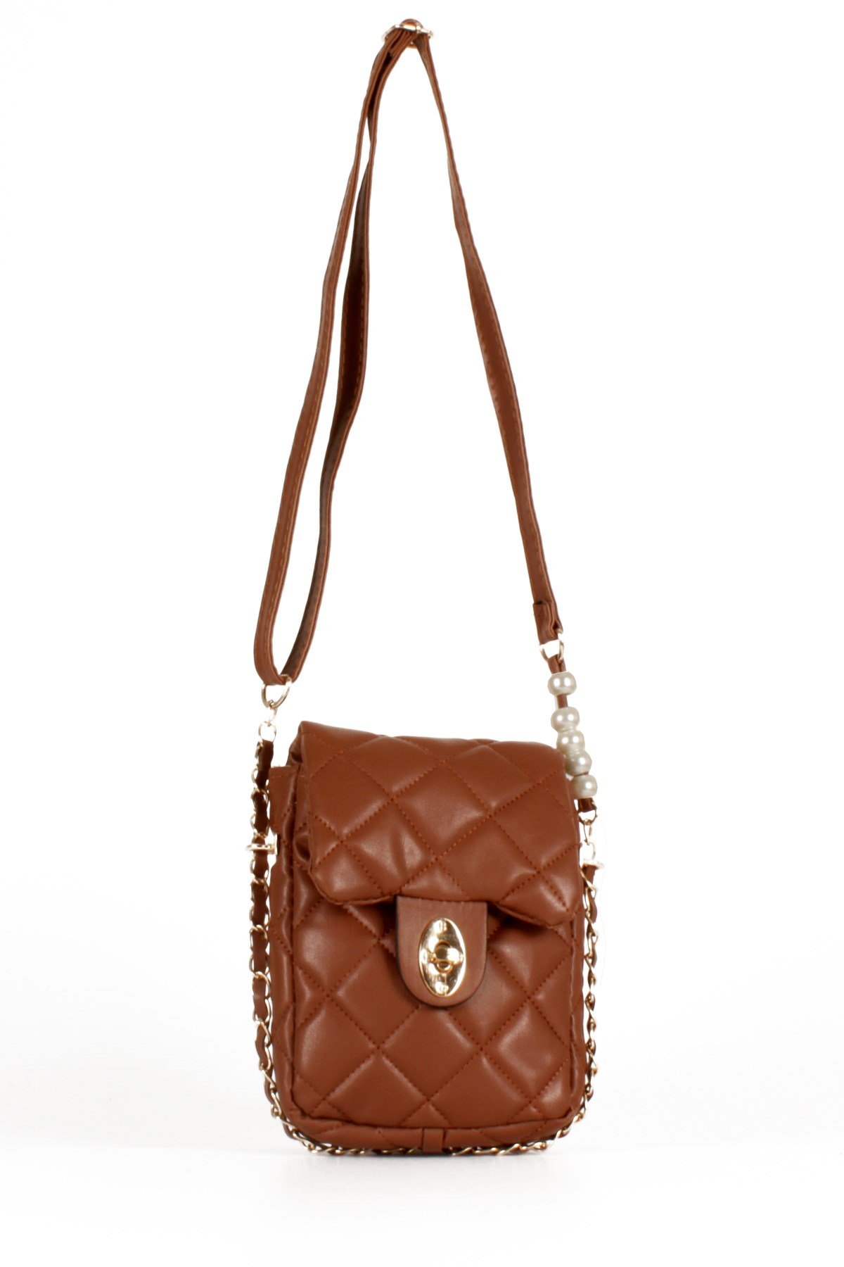 LWE20499-STalhaLuwwe Bag'sKadın Midi Boy İnci ve Zincir Detaylı Kapitone Omuz&Çapraz Çanta (LWE20499)