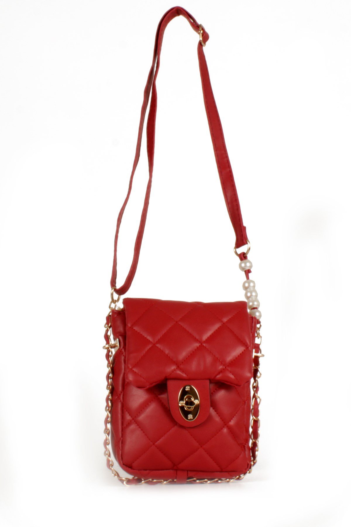 LWE20499-STalhaLuwwe Bag'sKadın Midi Boy İnci ve Zincir Detaylı Kapitone Omuz&Çapraz Çanta (LWE20499)