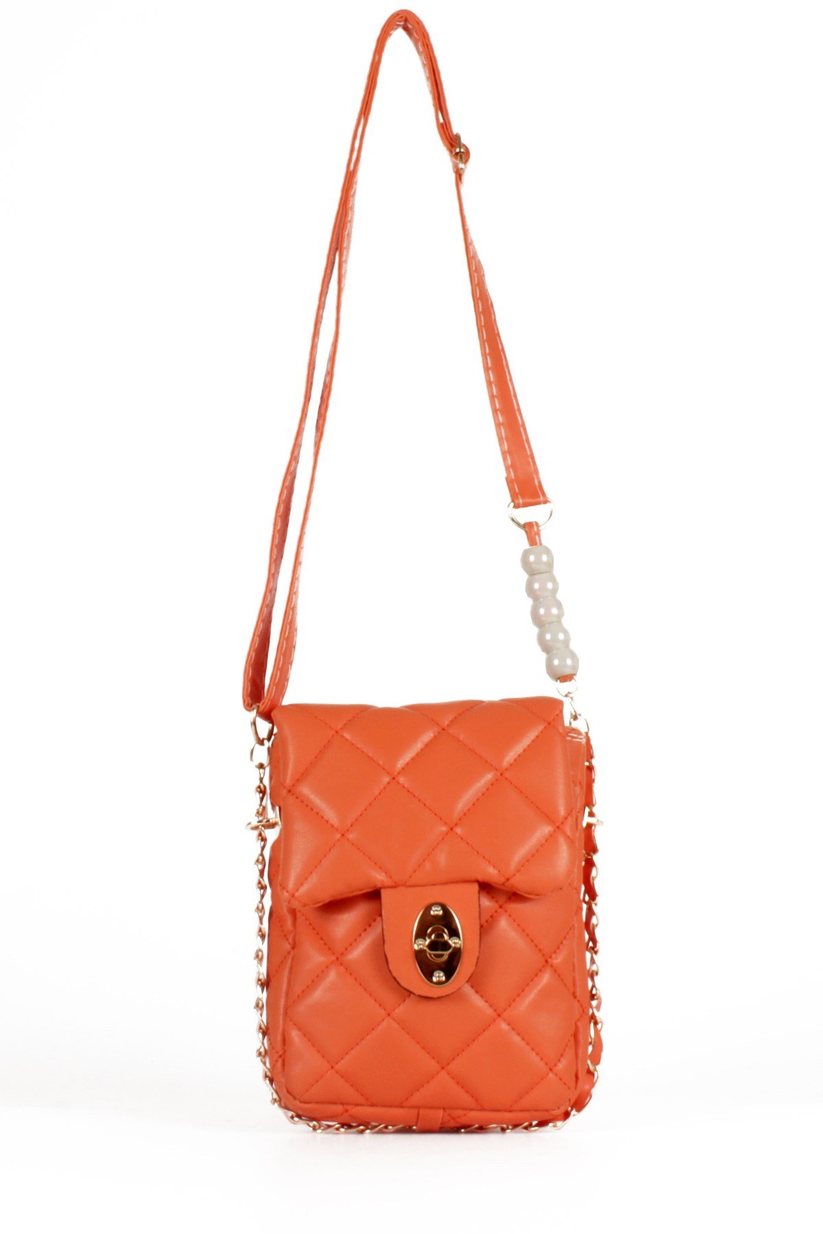 LWE20499-STalhaLuwwe Bag'sKadın Midi Boy İnci ve Zincir Detaylı Kapitone Omuz&Çapraz Çanta (LWE20499)