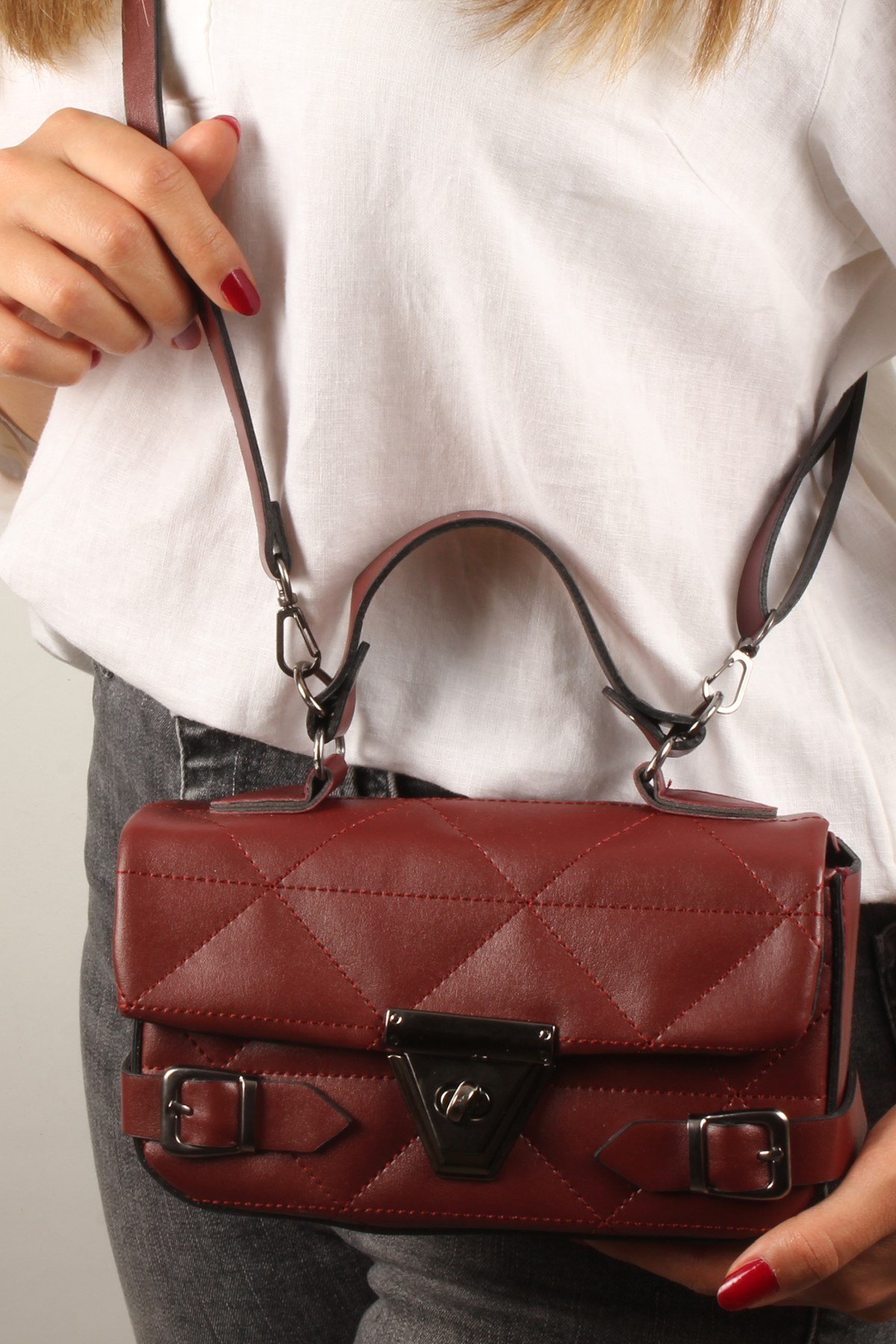 LWE20393-SLuwweLuwwe Bag'sKadın Mini Kapitone El ve Omuz Çantası (20393)