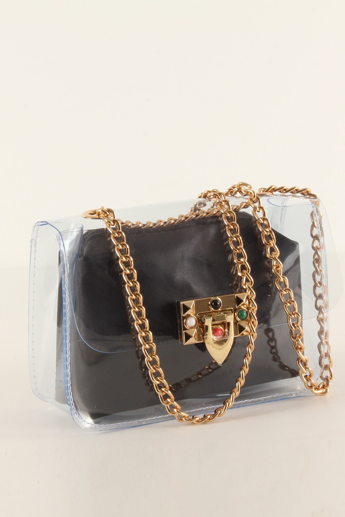 LWE10378-SLuwweLuwwe Bag'sKadın Mini Şeffaf Yavrulu Omuz Çantası (10378)