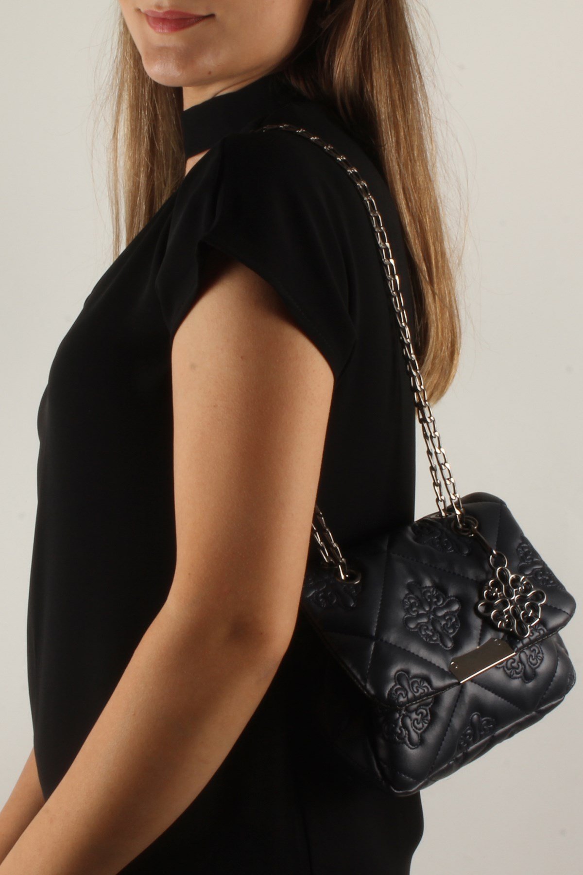 LWE20370-SLuwweLuwwe Bag'sKadın Motif İşlemeli Zincir Askılı Mini Omuz Çantası (20370)