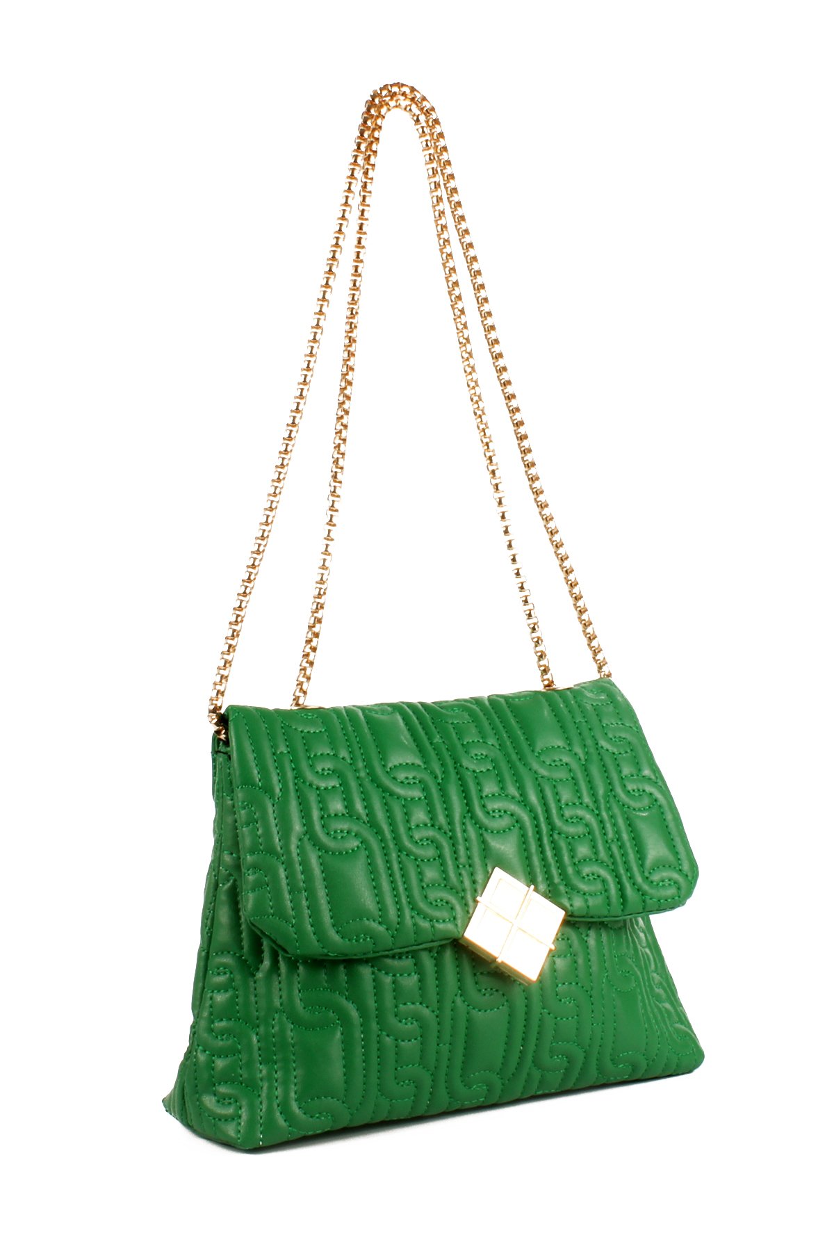 LWE10675-SyhTalhaLuwwe Bag'sKadın Motif Nakışlı Zincir Askılı Broşlu Kapak Omuz Çantası (10675)