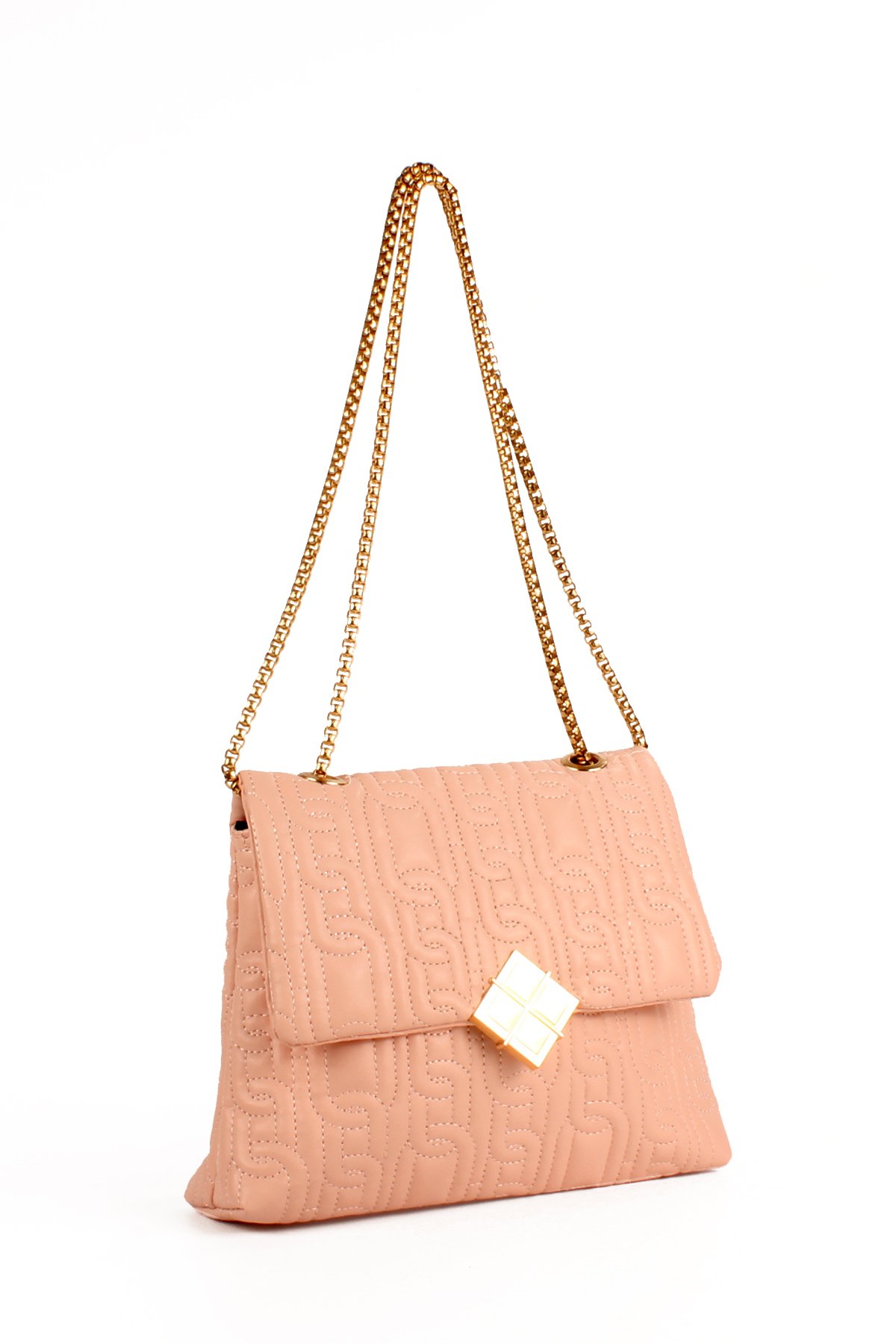 LWE10675-SyhTalhaLuwwe Bag'sKadın Motif Nakışlı Zincir Askılı Broşlu Kapak Omuz Çantası (10675)