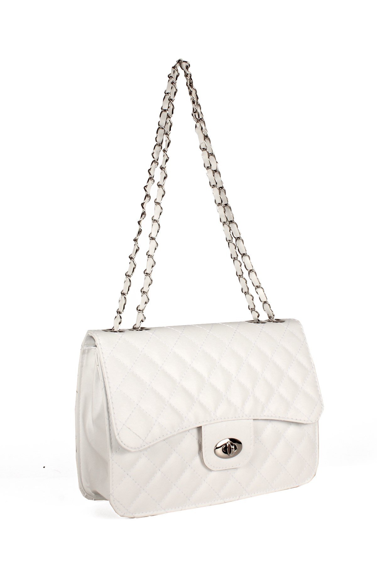 LWE20601-BTalhaLuwwe Bag'sKadın Nakışlı Çift Bölmeli Zincirli Deri Askı Omuz Çantası (20601)